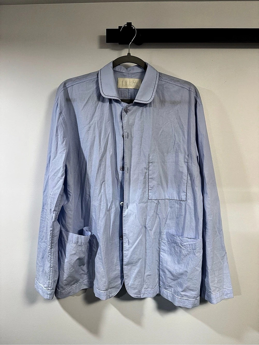 Roucha Men's Cotton Shirt Jacket in Blue Like New